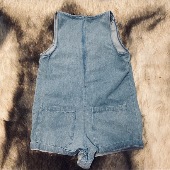 Forever 21 Deep V-Neck Denim Romper - Picture 3 of 4
